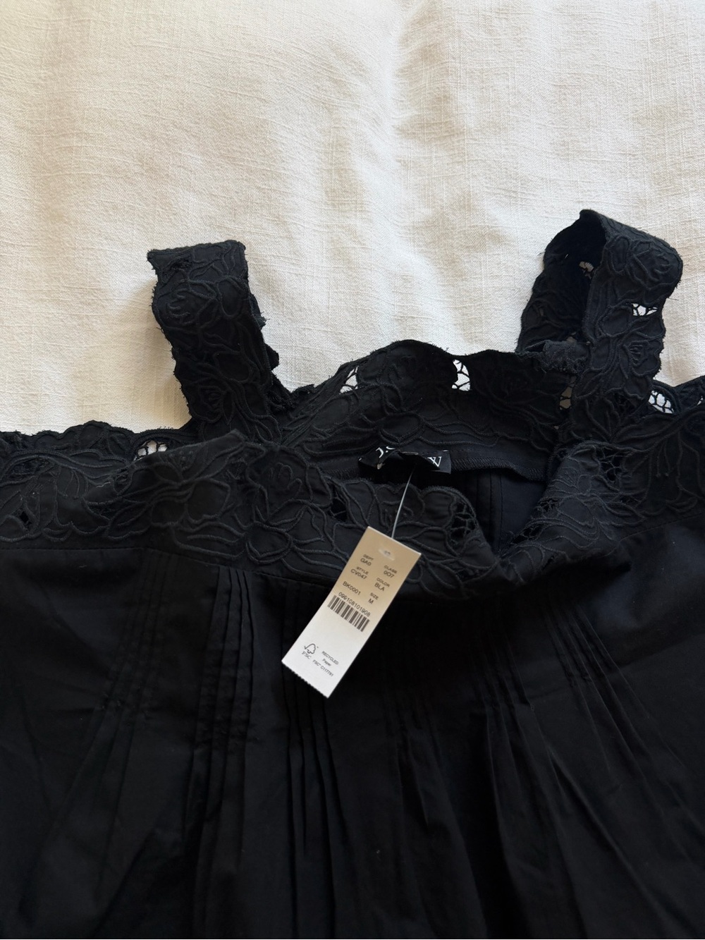 J. Crew Black Lace-Trim Square Neck Tank - Picture 6 of 6